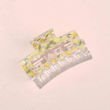 Imagem de Acessórios de cabelo de plástico de verão para meninas, presilhas para a cabeça, frutas fofas, grampo de cabelo, grampo de tubarão, grampos de cabelo (limão)