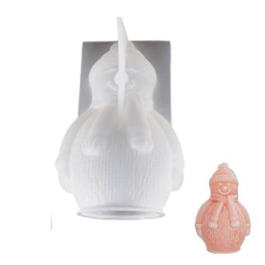 Imagem de Molde de vela de alce de silicone para aromaterapia pequeno sino molde de vela de Natal para presentes molde de sabão de Natal (B)