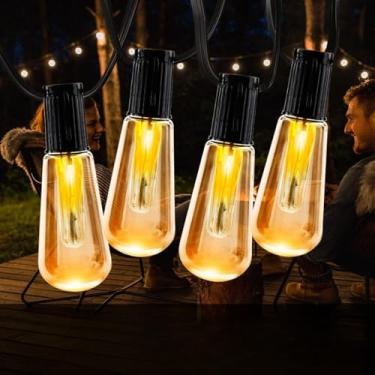 Imagem de Varal de Luz 4,5m 20 Led de Luz Solar Externa à Prova D'áGua para Natal e Decoração de Jardim Recarregável Usb(Branco Quente,Kit de 20 Led)