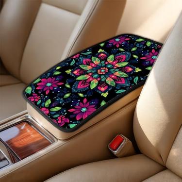 Imagem de AOHMPT Capa de apoio de braço para carro - Protetor de almofada de console central de carro contra garras de animais de estimação, sujeira e dedos pegajosos, acessório de decoração automotiva