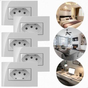 Imagem de kit 5 Tomadas de Embutir Para Móveis Planejados Bancada Mesa Cozinha E