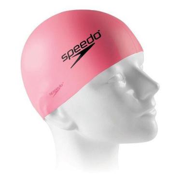 Imagem de Touca Natação Speedo Lisa Proteção Água Silicone, Rosa