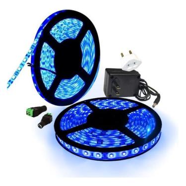 Imagem de Fita Led 2835 Azul 5 Metros 127V Ou 220V Fonte E Conector - CTB, 110V/