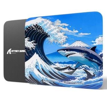 Imagem de ATTACK SHARK Tapete de mouse para jogos de vidro CM05, tapete de mouse grande de 45 x 39,9 cm, mousepads rígidos 9H antiderrapantes, superfície de vidro nano-texturizada com precisão e velocidade