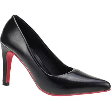 Imagem de Sapato Feminino Scarpin Salto Alto Fino Confortavel Moda Social 4000 (Preto, BR, Adulto, Numérico, 38)