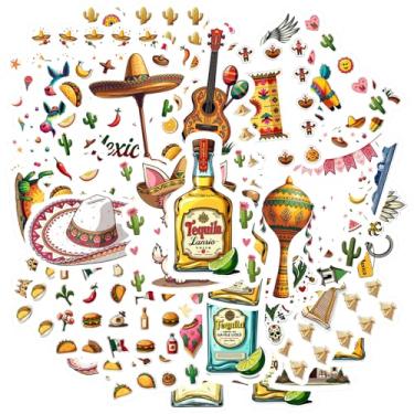 Imagem de 70 peças Cultura do México Arte Folclórica Fiesta Tradições Cacto Águia Sombrero Guitarra Piñata Maracas Taco Capsicum para DIY Telefone Laptop Scrapbook Bicicleta DIY Telefone Guitarra Laptop