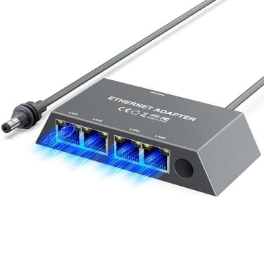 Imagem de Mini adaptador Ethernet Starlink Gen 3/Starlink para rede externa com fio, adaptador Ethernet Starlink de 4 portas 1 a 4 [4 dispositivos em rede simultaneamente] - até 1 Gbps