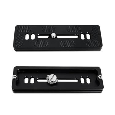 Imagem de Wokyo Placa universal de liberação rápida PU120 de 2 peças, placa de montagem de tripé de metal de 1/4 polegada, parafuso de 120 mm, adaptador de cabeça esférica para câmera DSLR