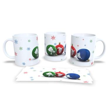 Imagem de Caneca de Natal com Arte Festiva, Porcelana Branca, Decoração de Inverno com Renas e Animais da Floresta, 11oz (3)