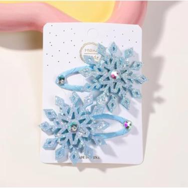 Imagem de 2 peças de grampos de cabelo novos princesa floco de neve de Natal adoráveis grampos de cabelo acessórios de cabelo prendedor de cabelo