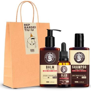 Imagem de Kit Presente Shampoo Balm Óleo + Sacolinha e Selo - Barba de Macho