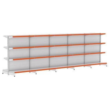 Imagem de Kit 5 Módulos De Gôndolas Centro 1,37 Fit40 Amapá Expositor Branco