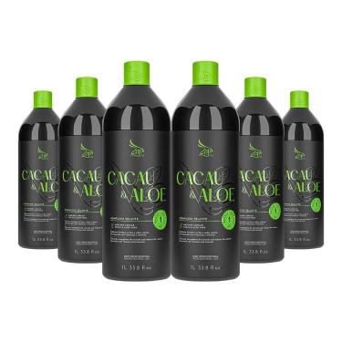 Imagem de Kit 6 Escovas Progressivas Cacau & Aloe Vera Passo Único 1 Litro