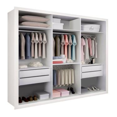 Imagem de Closet Casal Sem Portas 4 Gavetas Paris Minastex Branco