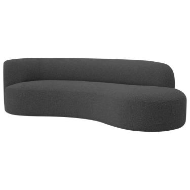 Imagem de Divã Recamier Orgânico Tokyo 160cm Lado Direito Linho - Amarena Móveis Cor Cinza Escuro