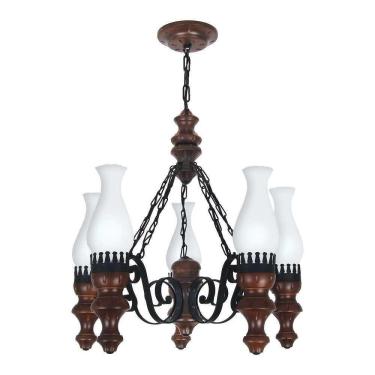 Imagem de Lustre Rústico Envelhecido 5 Lâmpadas 805E
