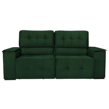 Imagem de Sofá Cama Retrátil Sala Vicenza 175cm Suede Verde