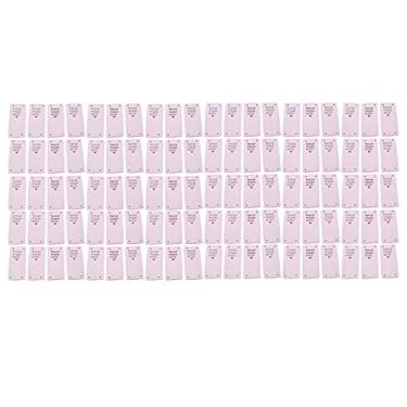 Imagem de Etiquetas feitas à mão etiquetas de costura microfibra durável impressão clara suave conveniente diy artesanato para sacos chapéus roupas 100 peças 2x5cm (01)