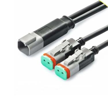 Imagem de Conectores de plugue automotivo DT04-2P macho para divisor fêmea duplo DT04-2S cabo conectores elétricos à prova d'água
