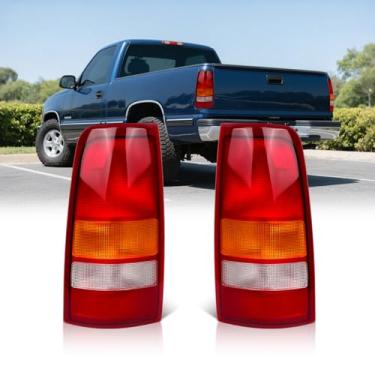 Imagem de Aritoxy Caixa de luzes traseiras compatível com Chevy Silverado 1999-2002 1500 2500 3500 99-06 GMC Sierra, um par de luzes traseiras, motorista esquerdo e lado direito do passageiro lâmpada de freio