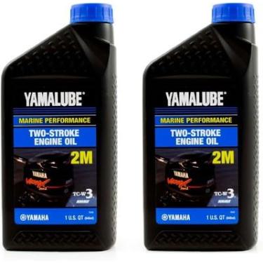 Imagem de Yamaha Original OEM Yamalube LUB-2STRK-M1-12 Semi Sintético Marine Hi Performance 2 Stroke Óleo de motor de popa Yamalube OEM - 2 quartos