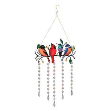 Imagem de ARefugen Apanhador de sol de cristal de beija-flor pendurado - enfeite de apanhador de luz solar para pendurar janela de vidro porta jardim quintal decoração de casa ao ar livre interior inauguração