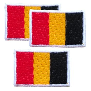 Imagem de Pequenas bandeiras bordadas com bandeira da Bélgica, remendos do país nacional para roupas, bonés, bolsas, coletes, uniformes militares, remendo bordado tamanho minúsculo 0,6 x 1,25 cm/lote de 3 peças