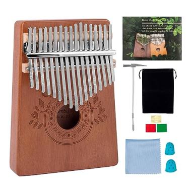 Imagem de Piano de polegar Kalimba com 17 teclas com instruções de estudo e martelo de afinação, piano de dedo portátil Mbira Sanza, presente para crianças adultos iniciantes amantes de instrumentos musicais (17 teclas de alta qualidade)