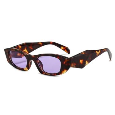 Imagem de HCHES Óculos de Sol Femininos de Luxo com Lentes UV400, Formato Retangular, para Uso Externo (3)