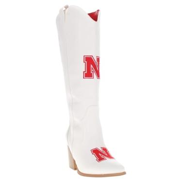 Imagem de Vaccari Blair Botas femininas de couro sintético premium NCAA Athletics cano alto cowboy, Nebraska Cornhuskers, 40