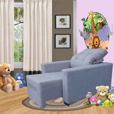 Imagem de Poltrona De Amamentação E Decoração Quarto Sala Reclinável Leticia Grafitte