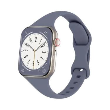 Imagem de Pulseira De Silicone Fina De Cor Sólida Para Apple Watch 40mm 44mm 45m