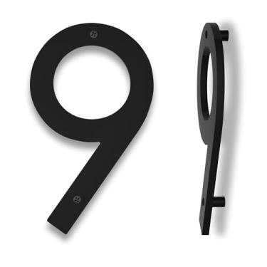 Imagem de Números de casa de 25 cm para ambientes externos modernos | Números de casas grandes para uso externo | Números de endereço pretos Números/placas de endereço residencial à prova de ferrugem Números de