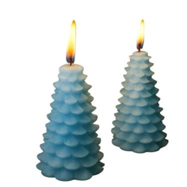 Imagem de Vela Aromatica, Vela Pinheiro Decorativa Natal Festa Casamento Aromática Luxo Lembrancinha Premium, 9x5x5cm(Azul)