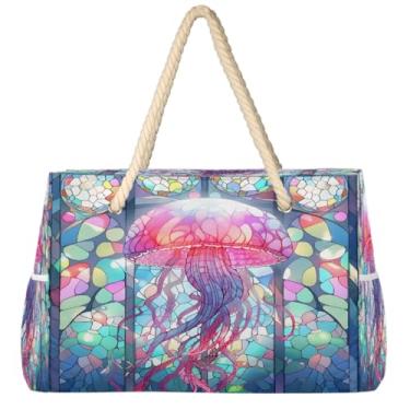 Imagem de hongjinglin Bolsa de praia grande, leve, dobrável, Monster Truck, amarela, para piscina, bolsa de ombro, Cor 24, Large