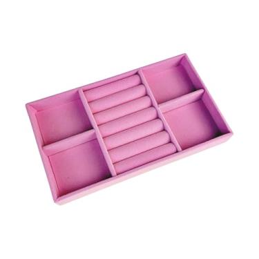 Imagem de Bandeja Porta Joias Organizadora de Bijuterias Para Gaveta Anel Brinco Colares Pulseira (2, Rosa)