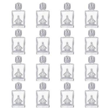 Imagem de WEBEEDY 16 garrafas de água benta de vidro, recipientes vazios de água benta com tampa prateada, garrafas decorativas recarregáveis de 15 ml, presentes de comunhão, decoração de igreja, presentes para