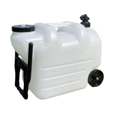 Imagem de Deevoka Jarro de armazenamento de água para acampamento, dispensador de bebidas portátil com, tanque de água multifuncional, balde para caminhadas ao, Branco