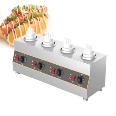 Imagem de CNAOHGHN Aquecedor De Molho De Queijo Com Manteiga De Chocolate, Dispensador De Calda De Chocolate Quente,Com Frascos De Molho De 650ml,Temperatura AjustáVel De 30°C A 85°C,2 MéTodos De Aquecimento