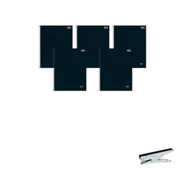 Imagem de Kit Caderno Universitário Zip Preto 80F Tilibra + Grampeador Alicate HP45