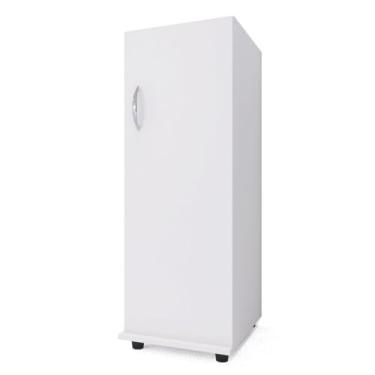 Imagem de Armário Multiuso com Pé 1 Porta e 3 Prateleiras Internas para Quarto Cozinha(BRANCO)