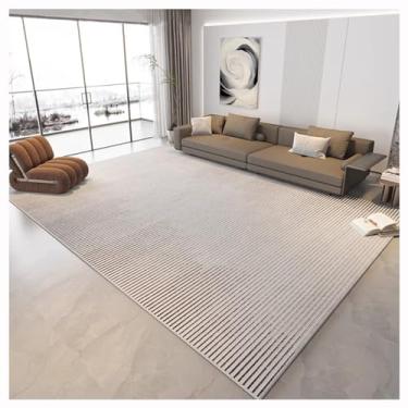 Imagem de SPXMQSS Tapetes de sala de estar, tapetes para quarto, antiderrapante, lavável, tapete que não cai, tapete interno de pelo baixo para quarto, sala de estar, cinza claro