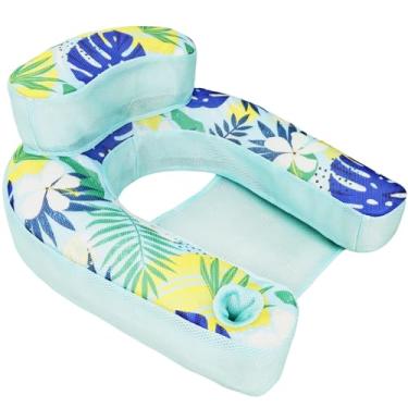 Imagem de rutell Boia inflável para piscina para adultos, boia inflável de bronzeamento com suporte de copo, flutua na praia e no lago flutuando acima da água para crianças e adultos (estilo 1)