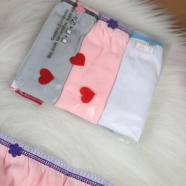 Imagem de 6 Calcinhas Bebê Cós Elástico Duplo Confortável Kit Essencial Enxoval 