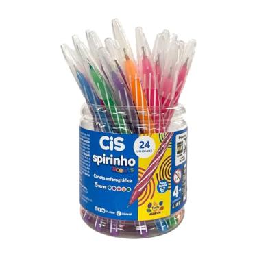 Imagem de Caneta Esferográfica CIS Spirinho Scents 0.7mm – Pote com 24 unidades (Azul,Rosa, Violeta, Verde e Laranja)
