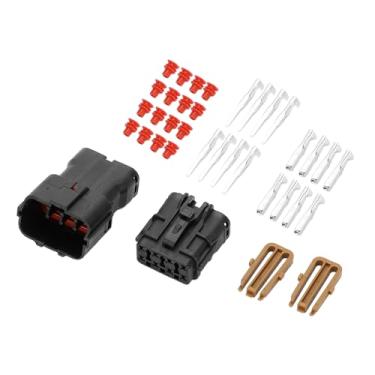 Imagem de VekAuto Kit de plugue de conector de bomba de óleo de 8 pinos compatível com Hyundai, conector terminal de fio fêmea de plástico preto à prova d'água série 2 mm