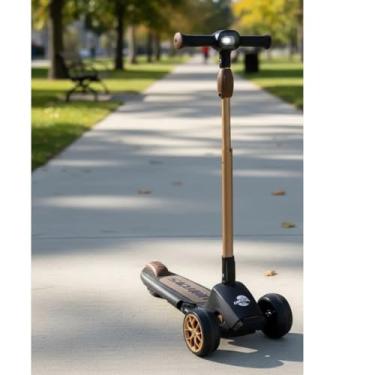 Imagem de Patinete Infantil com LED, Rodas Iluminadas, Guidão Ajustável, Preto, 30x55x60 cm, para Crianças a partir de 3 Anos, Suporta até 30 kg