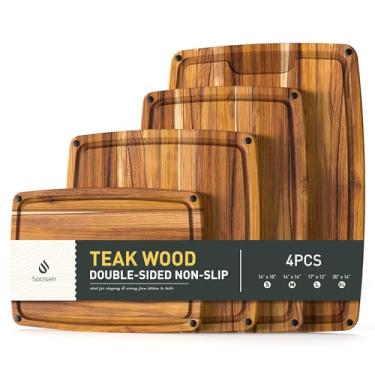 Imagem de Tábua de cortar madeira, tábua de corte dupla face, tábua de servir, cozinha, essencial, casa, aquecimento, anfitriã, presente bandeja de servir para Natal, casamento, aniversário, aniversário