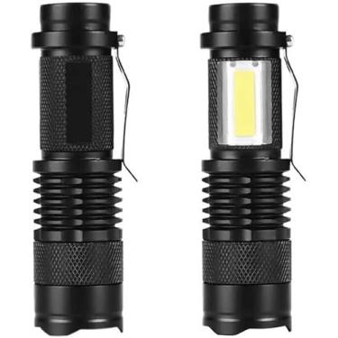 Imagem de Lanterna de Bolso COB Ultra Brilhante – Tática Dupla c/Luz Frontal e Lateral – Recarga USB e Compacta – 3 Modos (incluindo Strobo) para Uso Diário