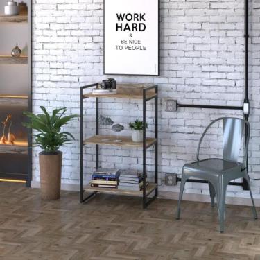 Imagem de Estante Multiuso 3 Prateleiras 104x60cm Estilo Industrial - Compace De